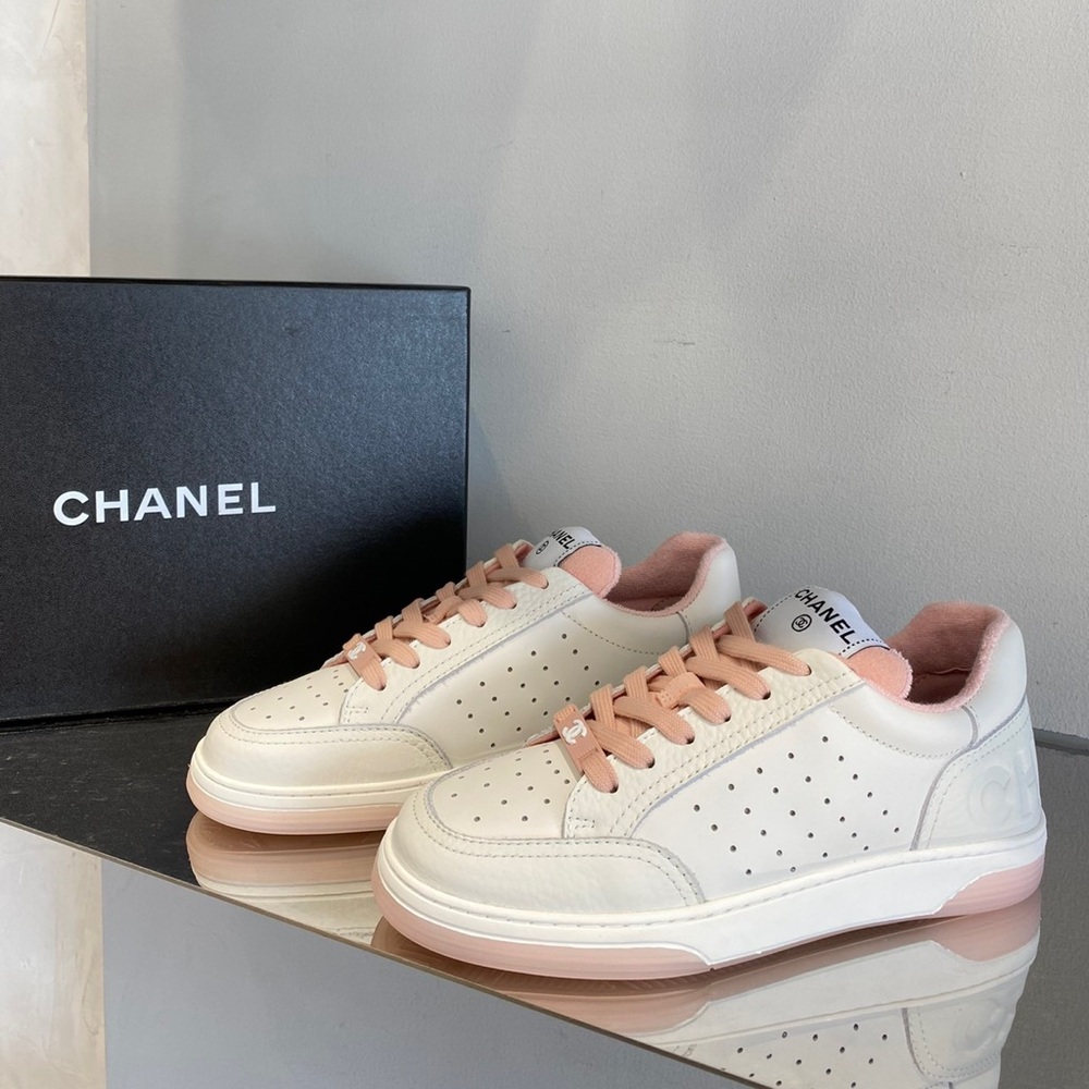 Chanel White Leather Trainer Sneakers